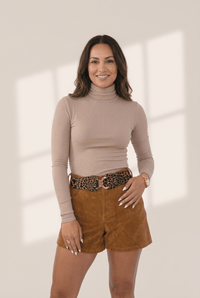 Women's Western Leopard Print Elastic Belt with Gold Buckle