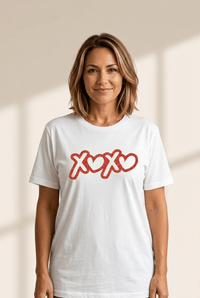 Women's White Glitter XOXO Valentine's Tee in Tops & Tees