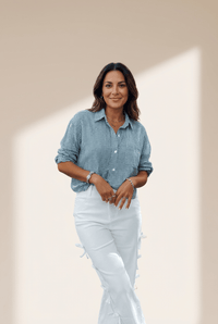 Women's White High-Waisted Straight Leg Jeans with Bow Detail