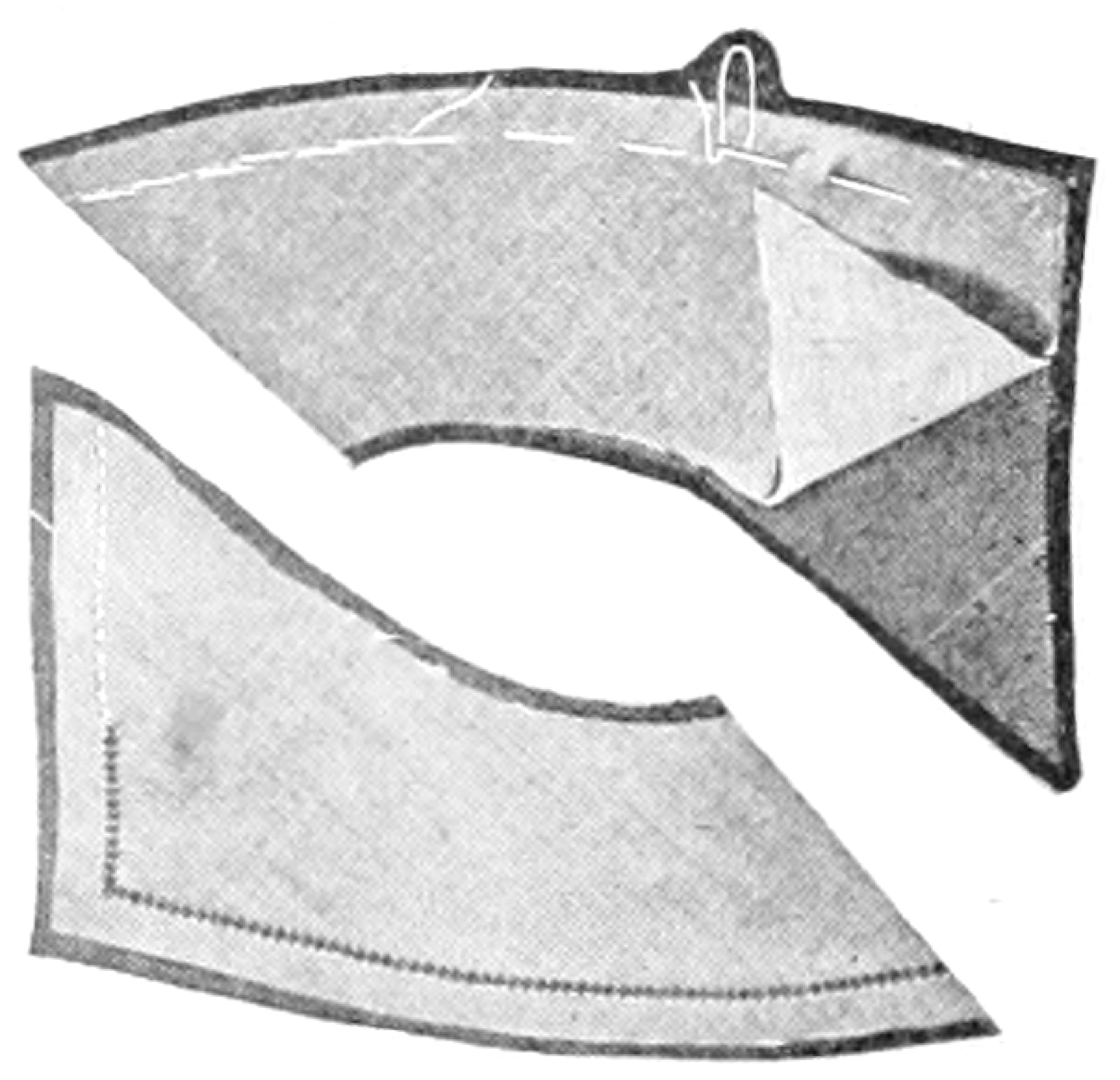 Foundation used under bias edges on hem binding construction.