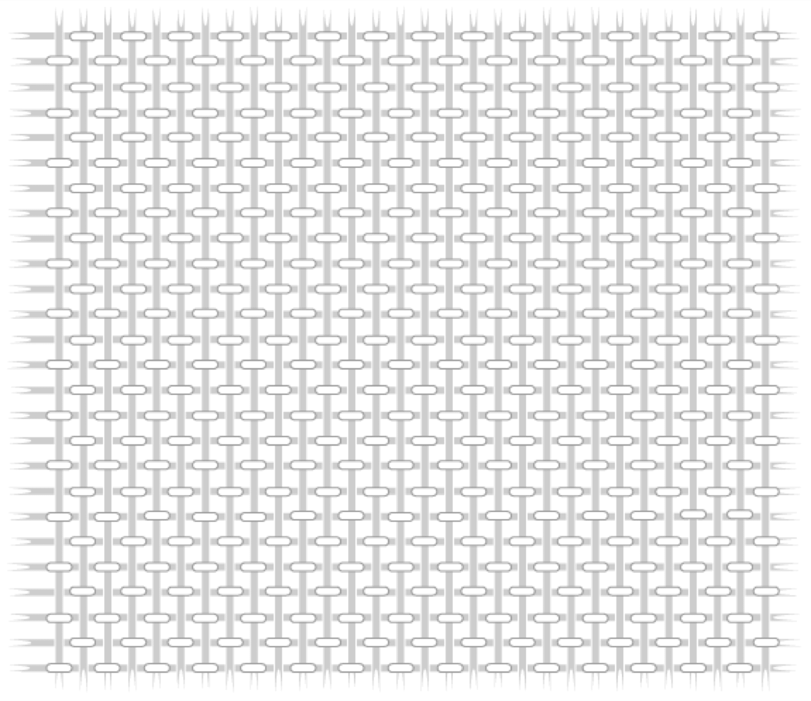 Balanced plain weave structure diagram with warp and weft yarn systems.