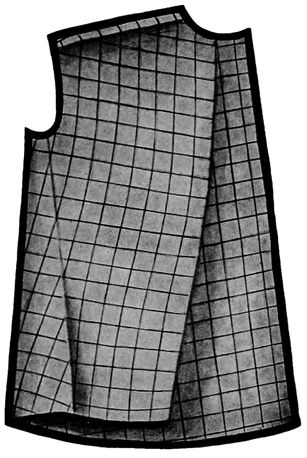 Full bodice pattern block with contour dart shaping lines marked.