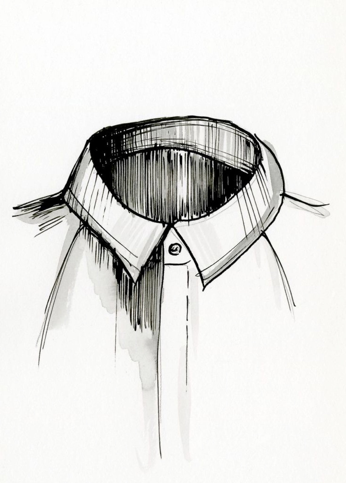 Photograph comparing shirt collar types including stiff school collars.