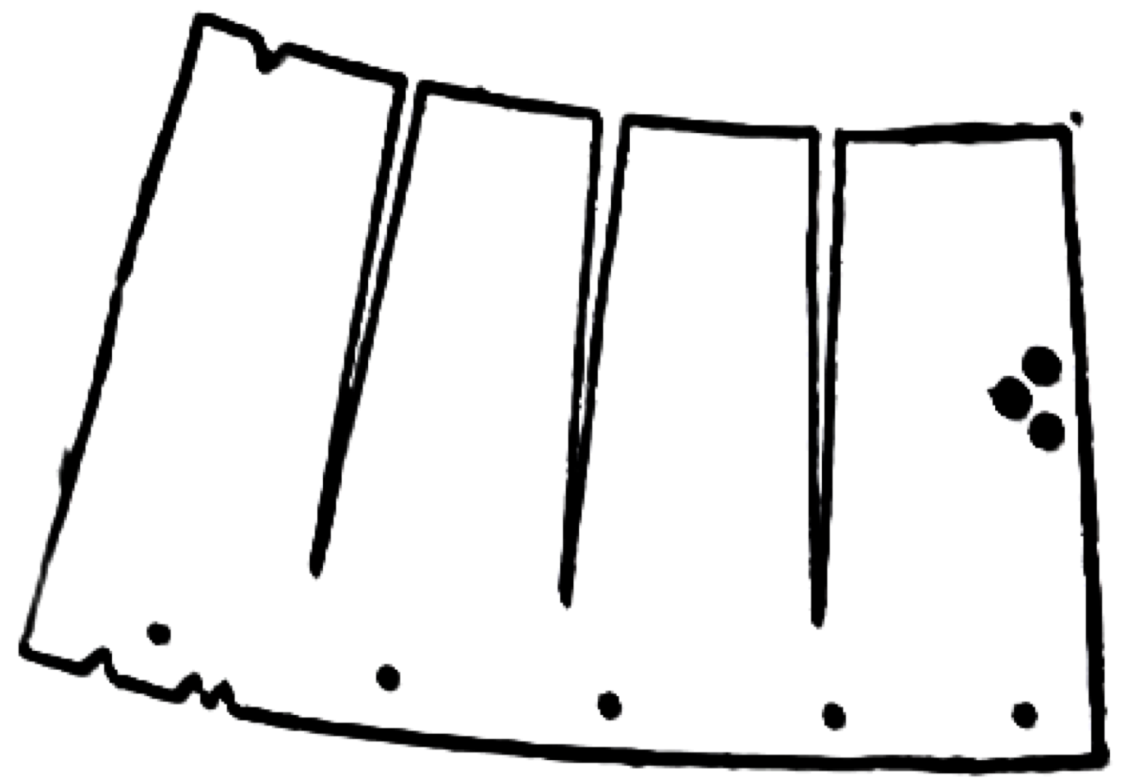 Increasing waist yoke pattern with fish-eye dart at center intake.