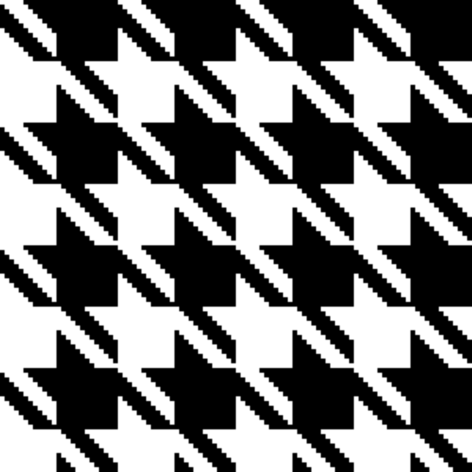 Houndstooth check pattern diagram with broken twill four-pointed shapes.