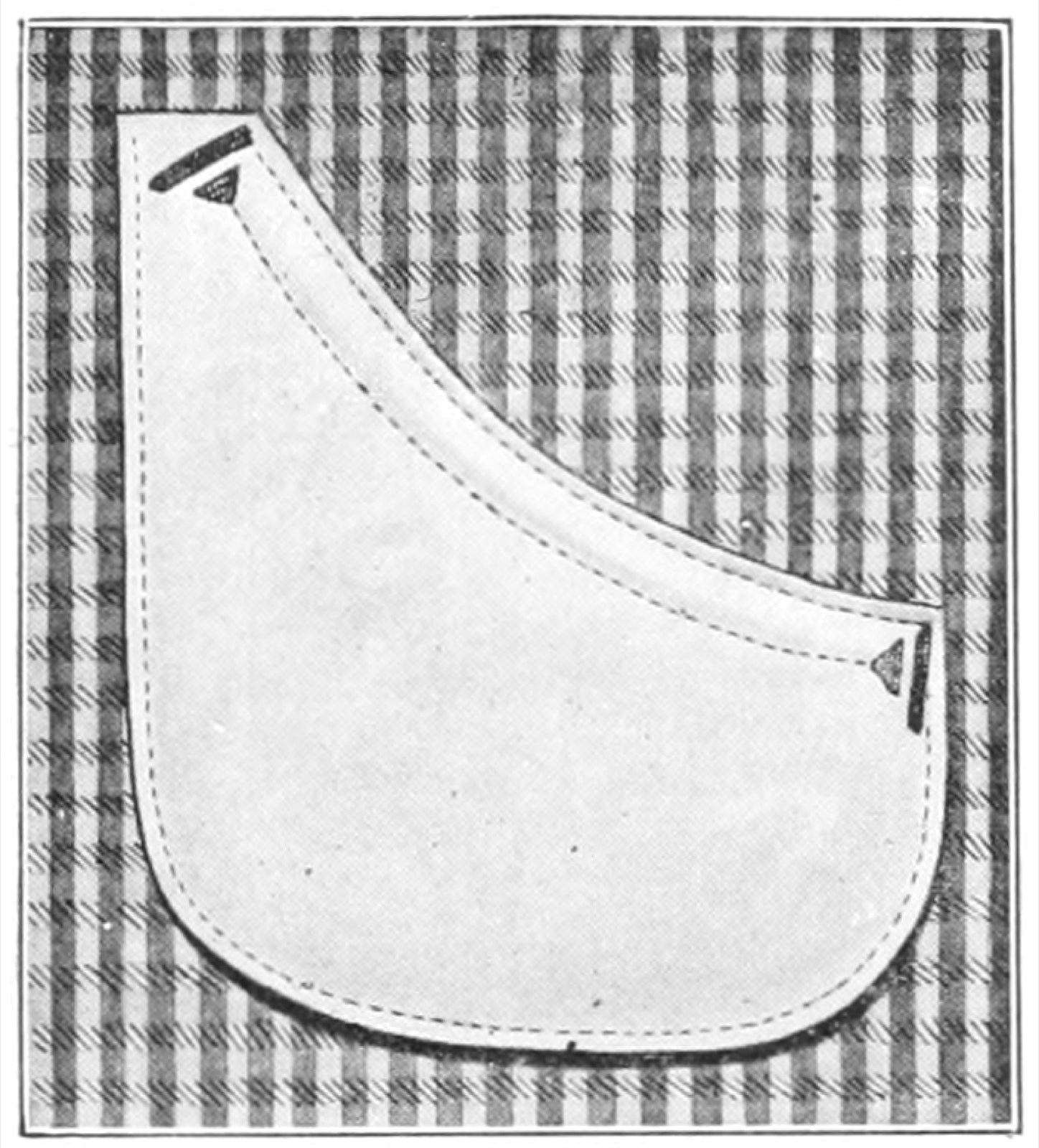 Inside view of slash in-seam pocket construction on tailored garment.