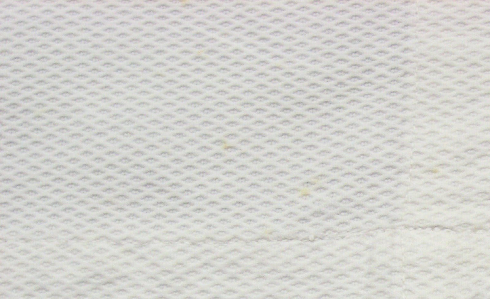 Woven coverlet with float-based openwork lace-like texture.