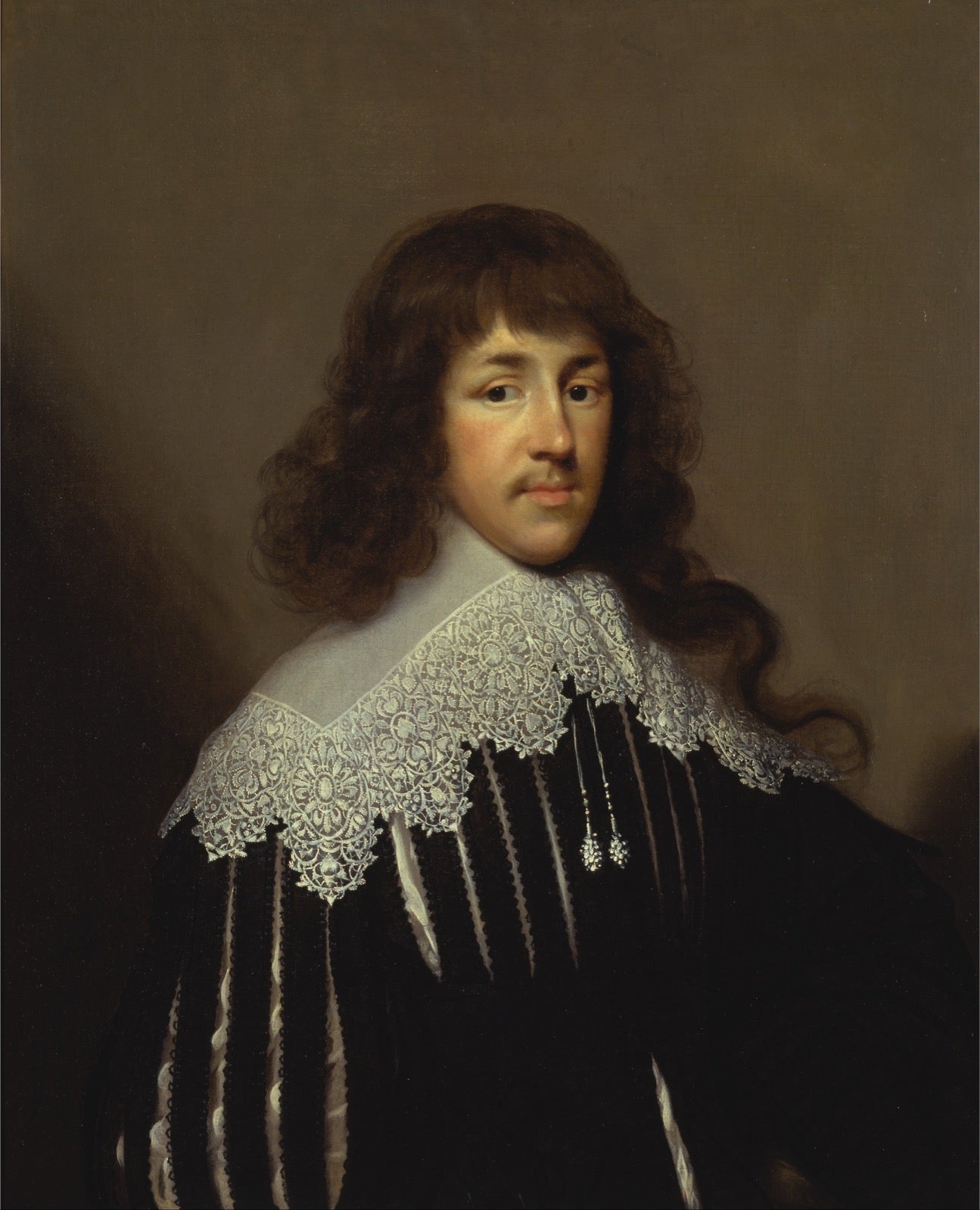 Seventeenth-century portrait with wide falling-band pilgrim collar at the neck.