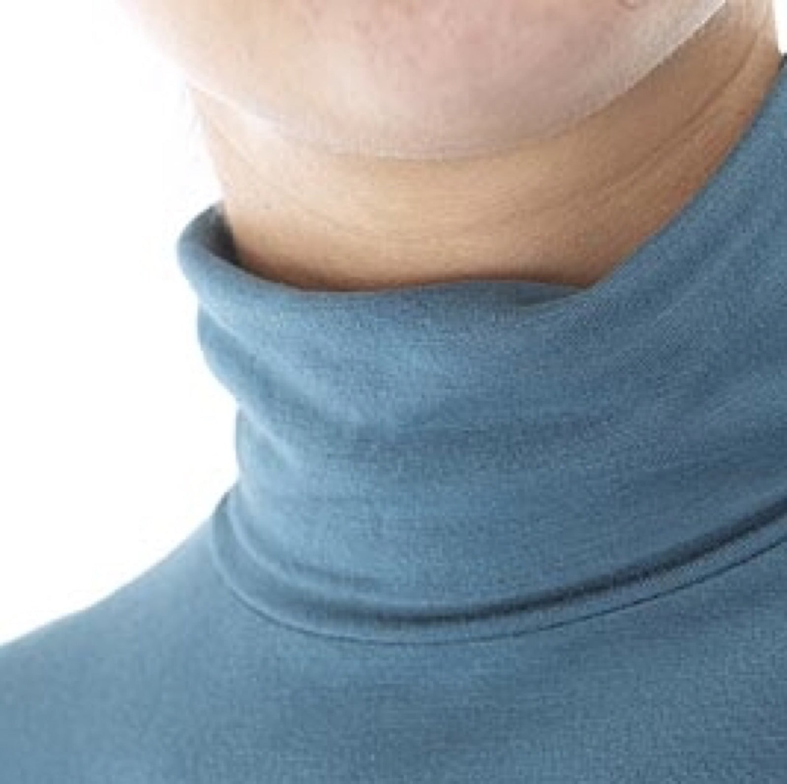 Diagram of folded roll collar on knitwear showing the collar turned down.