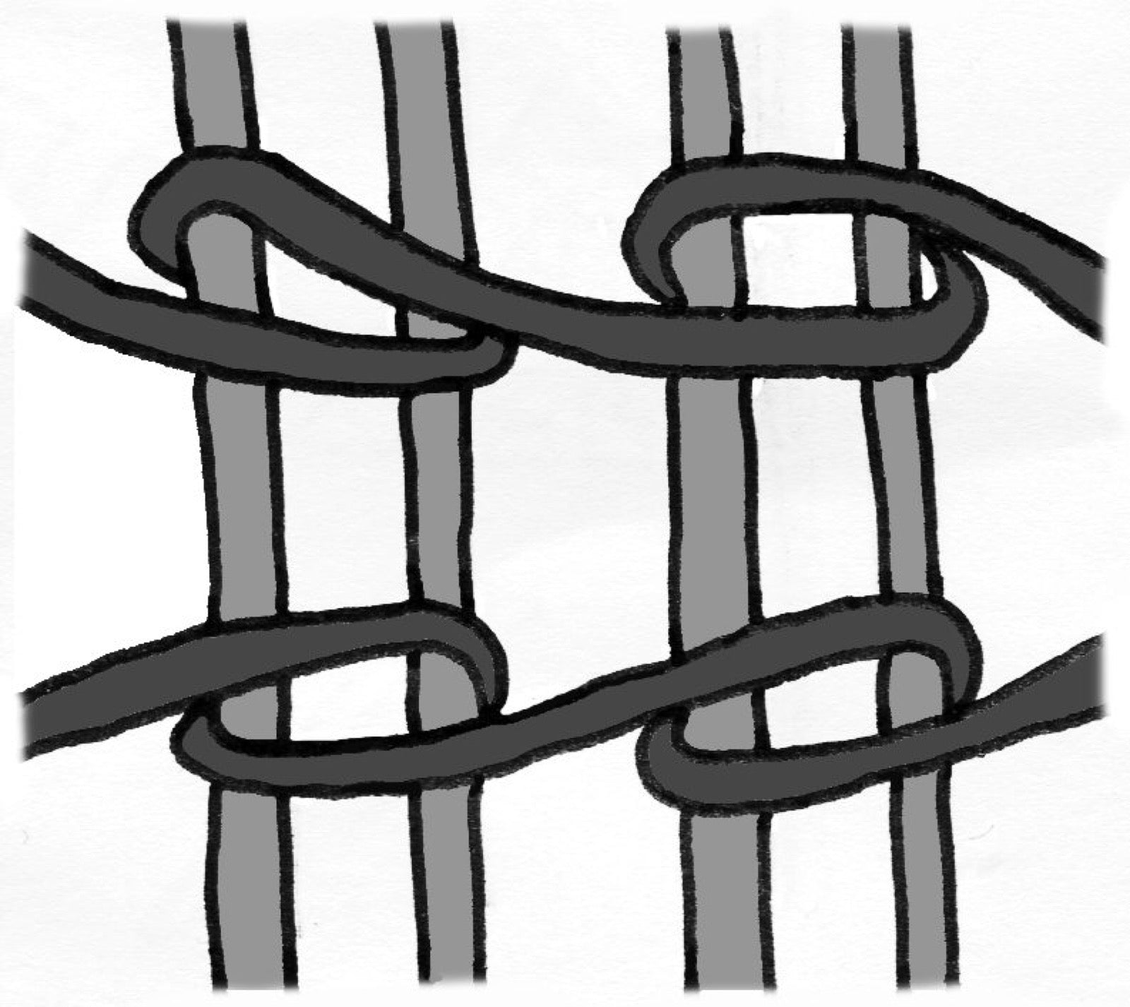 Soumak weave sample showing wrapped weft ribs on a flatweave ground.