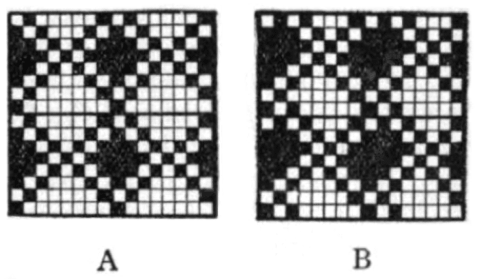 1911 encyclopedia diagram of honeycomb weave with hexagonal cell floats.