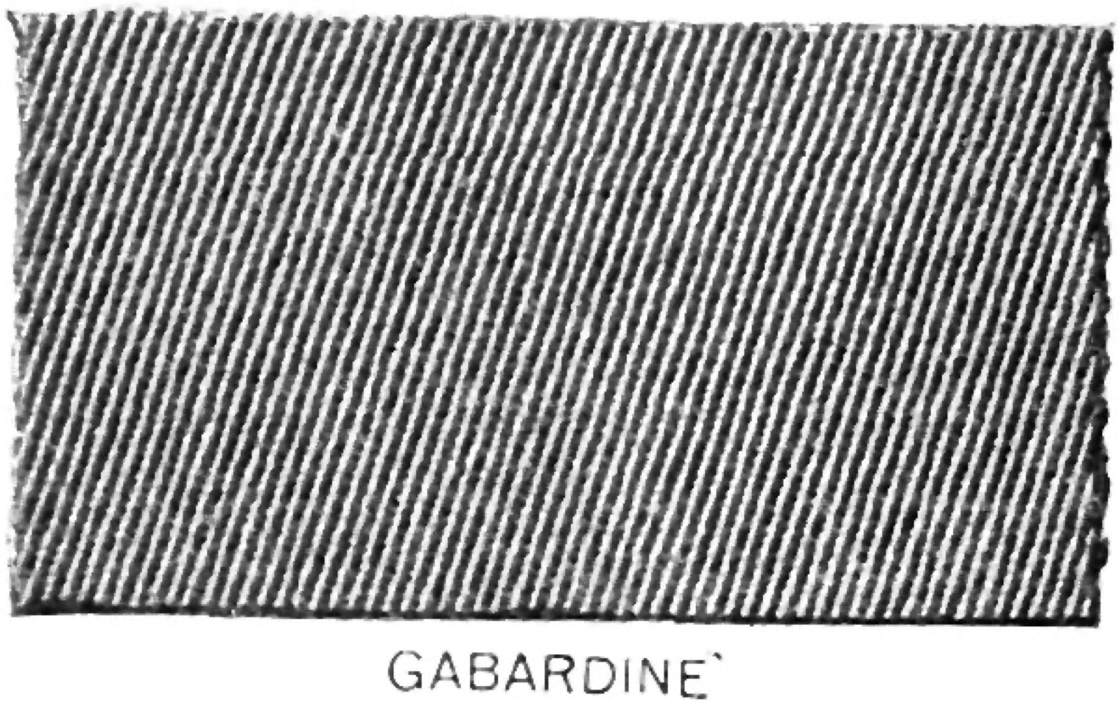 Gabardine fabric swatch showing warp-dominant steep twill face.