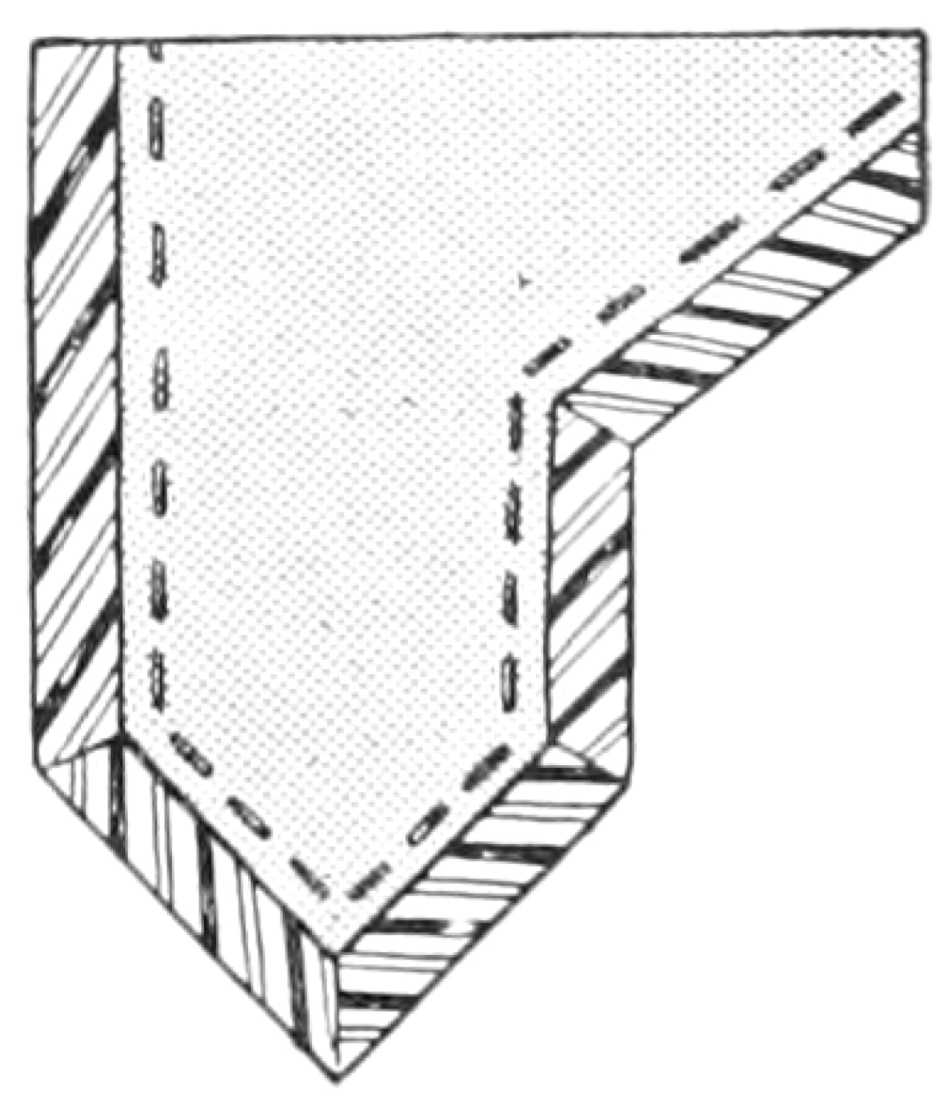 Welt seam enclosed folded edge joinery diagram.