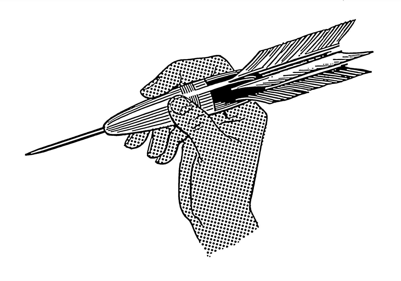 Line art diagram of dart fold manipulation on flat pattern piece.
