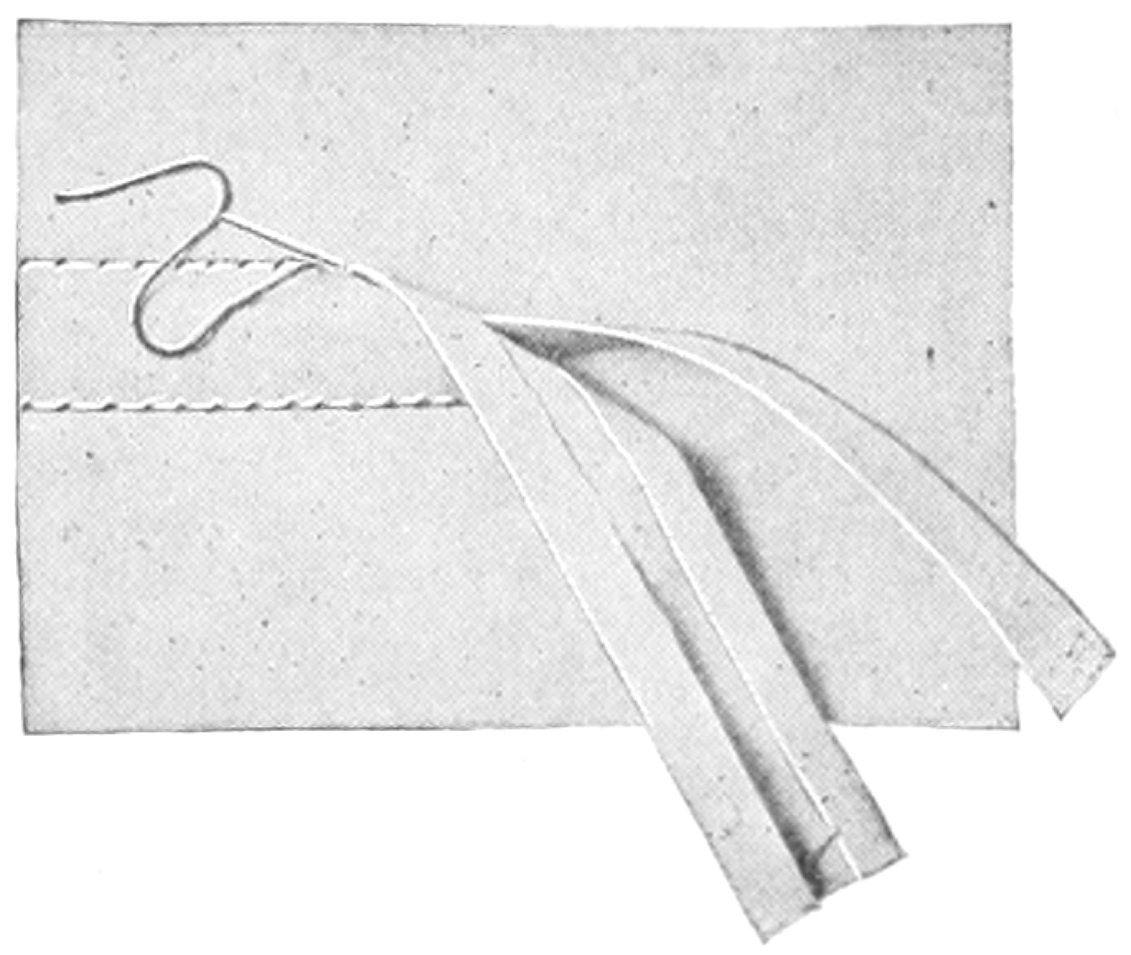 Sewing on a casing channel for drawstring waist or hood.