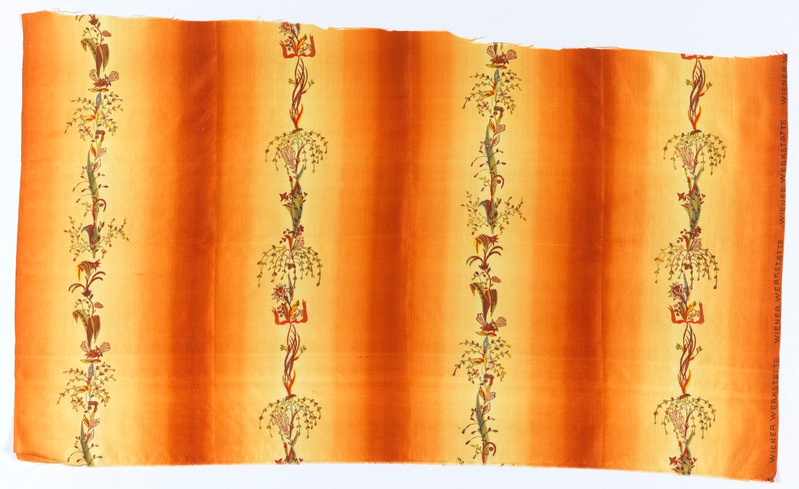 Early twentieth-century textile with graduated ombré color from light to dark.