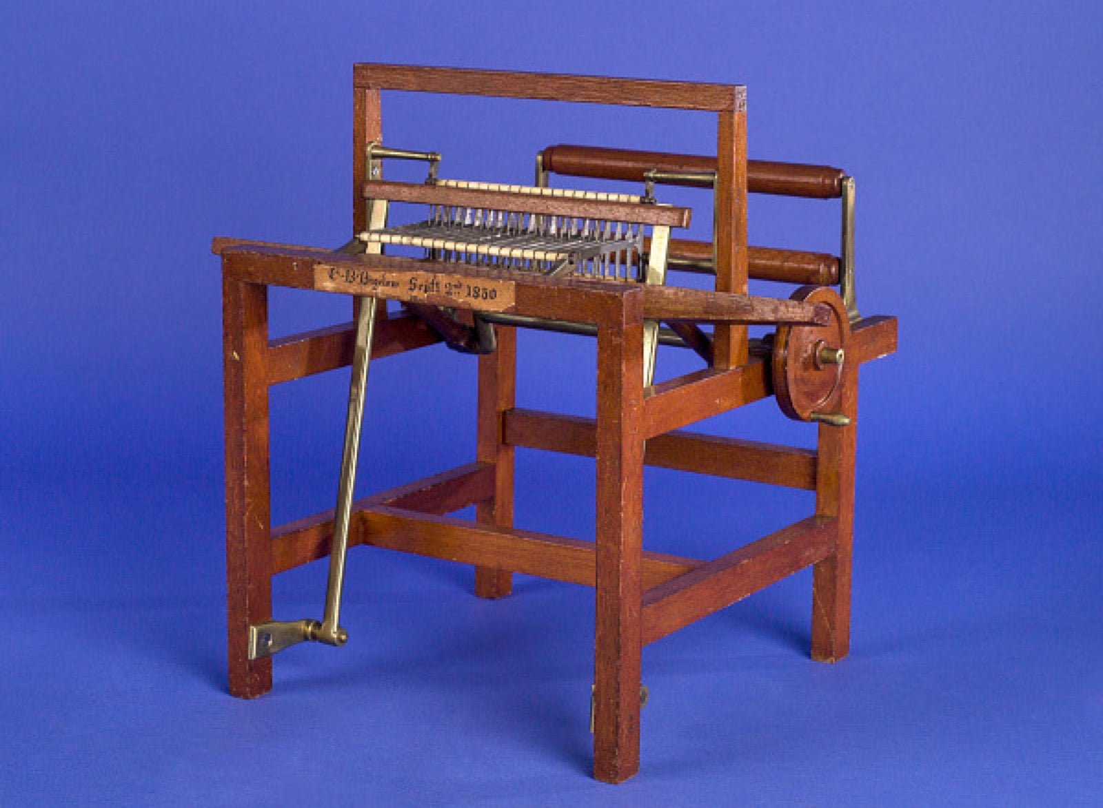 Historic patent illustration of a loom designed for weaving piled fabrics.
