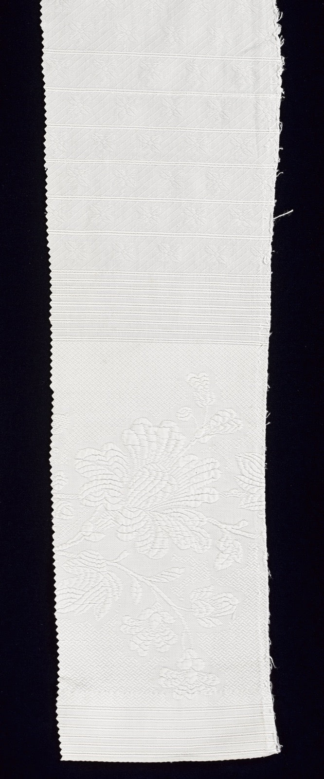 Museum woven fabric sample showing prominent basket texture and luster.